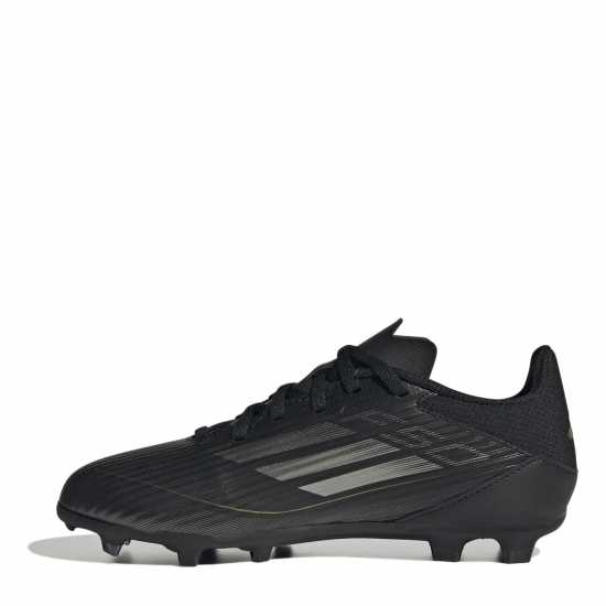 Adidas F50 League Childrens Firm Ground Football Boots Black/Silver Детски футболни бутонки