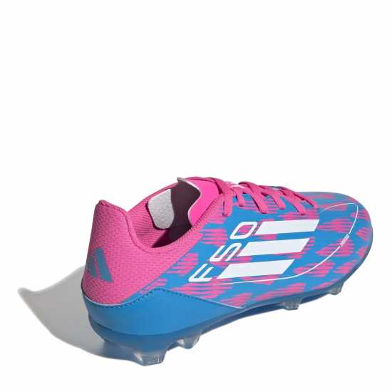 Adidas F50 League Childrens Firm Ground Football Boots Синьо/Розово Детски футболни бутонки