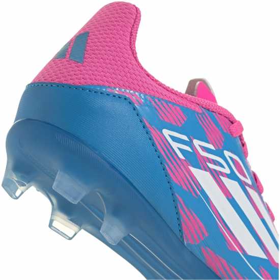 Adidas F50 League Childrens Firm Ground Football Boots Синьо/Розово Детски футболни бутонки