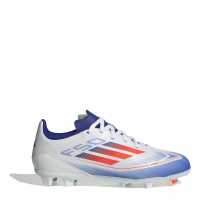 Adidas F50 League Childrens Firm Ground Football Boots Бяло/Червено/Синьо Детски футболни бутонки