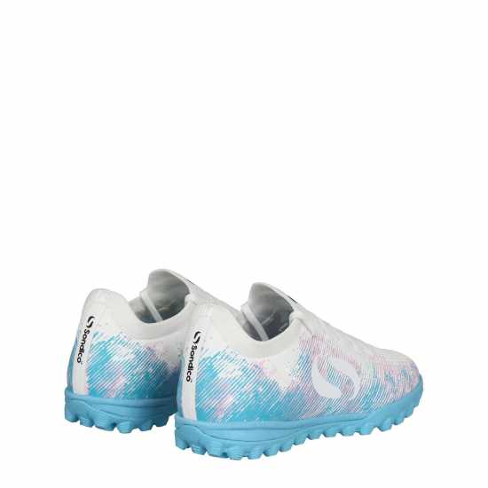 Sondico Детски Маратонки Изкуствена Трева Blaze Childrens Astro Turf Trainers White/Pink/Blue Футболни стоножки