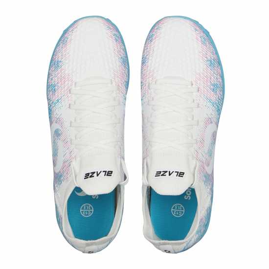 Sondico Детски Маратонки Изкуствена Трева Blaze Childrens Astro Turf Trainers White/Pink/Blue Футболни стоножки