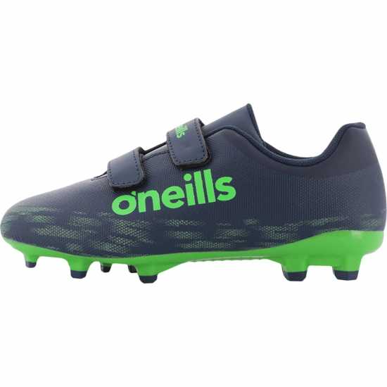 Oneills Zenith V Firm Ground Football Boots Child Морска синьо/Лайм Детски футболни бутонки