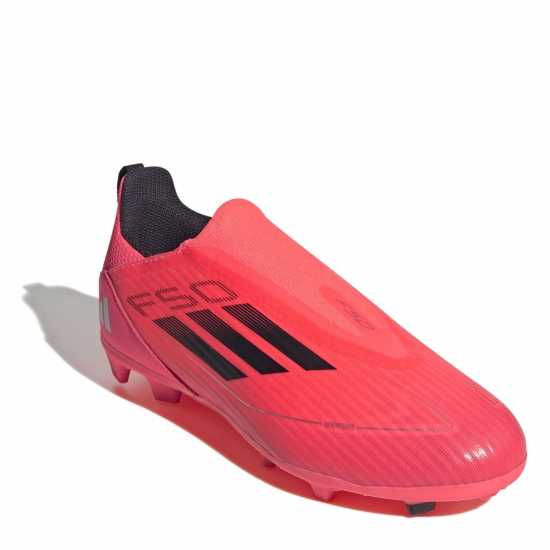 Adidas F50 League Laceless Childrens Firm Ground Football Boots Розово/Черно 