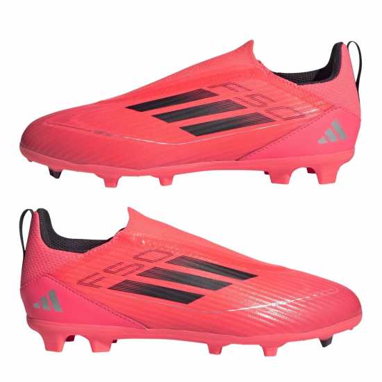 Adidas F50 League Laceless Childrens Firm Ground Football Boots Розово/Черно 