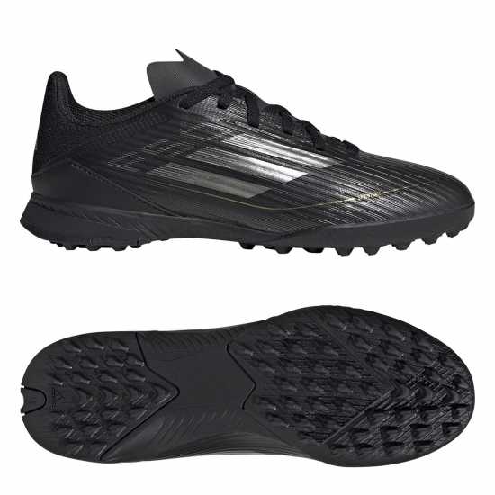 Adidas F50 League Childrens Astro Turf Football Boots Черно/сребро Детски футболни бутонки