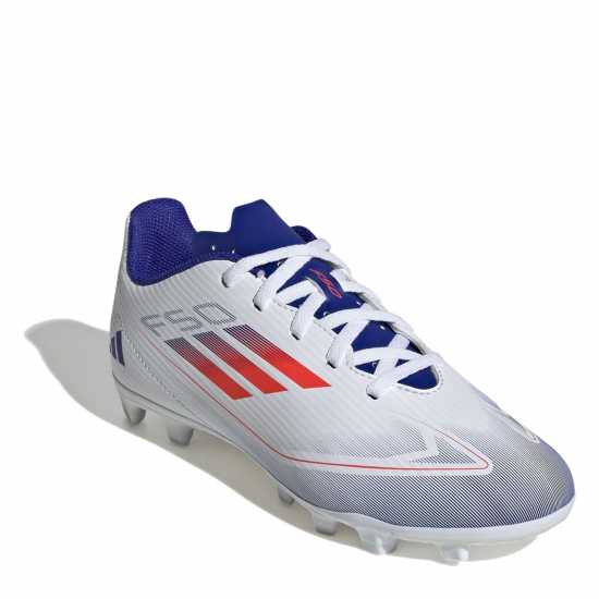 Adidas F50 Club Children Firm Ground Football Boots Бяло/Червено/Синьо Детски футболни бутонки