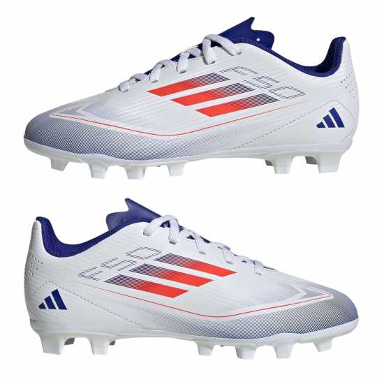 Adidas F50 Club Children Firm Ground Football Boots Бяло/Червено/Синьо Детски футболни бутонки