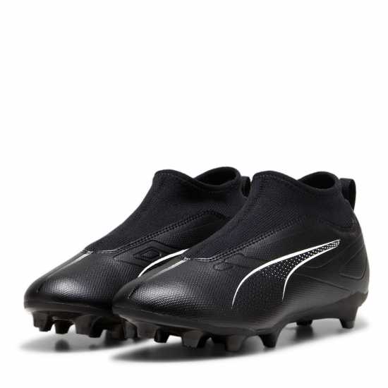 Puma Ultra Match+ Laceless Junior Firm Ground Football Boots Черно/Бяло Детски футболни бутонки