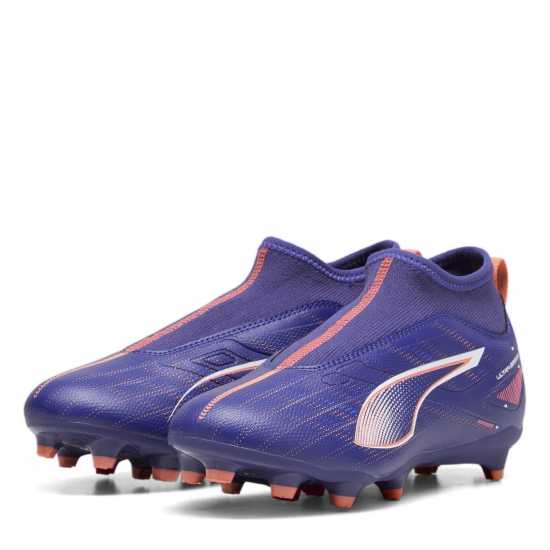 Puma Ultra Match+ Laceless Junior Firm Ground Football Boots Лилаво/Бяло/Оранжево Детски футболни бутонки