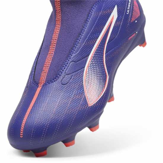 Puma Ultra Match+ Laceless Junior Firm Ground Football Boots Лилаво/Бяло/Оранжево Детски футболни бутонки