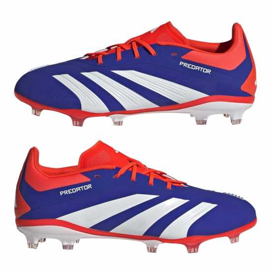 Adidas Predator 24 Elite Children Firm Ground Football Boots Син/Бял/Червен 