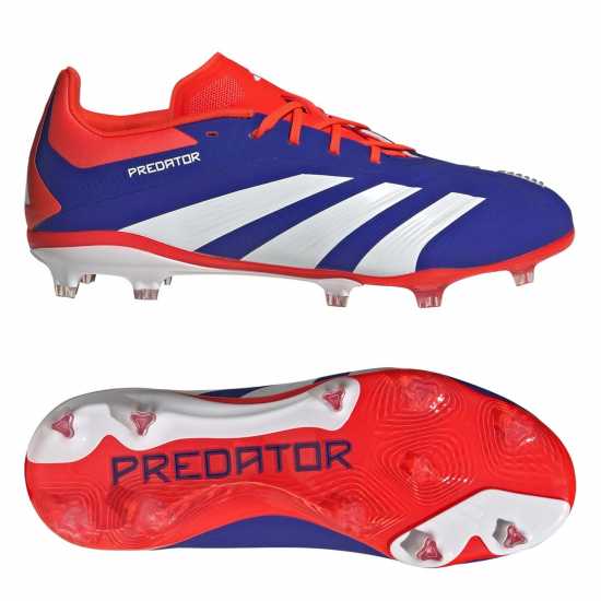 Adidas Predator 24 Elite Children Firm Ground Football Boots Син/Бял/Червен 