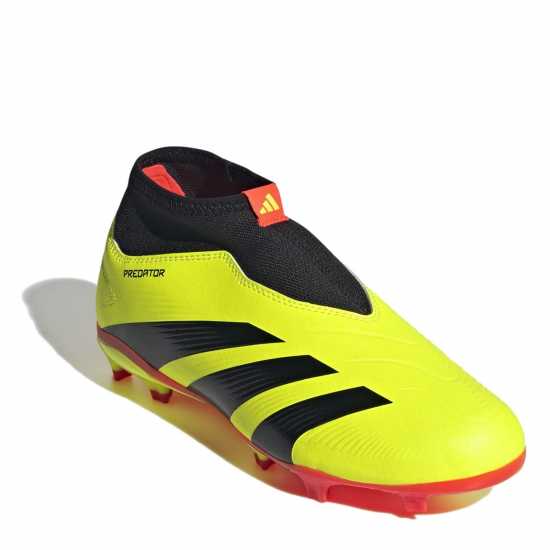 Adidas Predator 24 League Laceless Childrens Firm Ground Football Boots Жълто/Черно/Червено Детски футболни бутонки