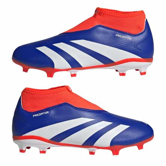 Adidas Predator 24 League Laceless Childrens Firm Ground Football Boots Син/Бял/Червен Детски футболни бутонки