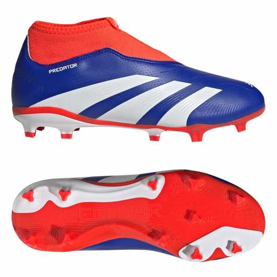 Adidas Predator 24 League Laceless Childrens Firm Ground Football Boots Син/Бял/Червен Детски футболни бутонки