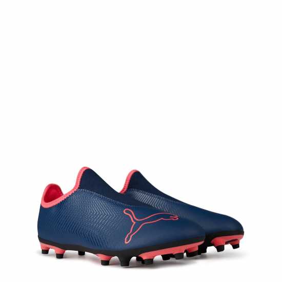 Puma Finesse Laceless Fg Football Boots Childrens Морска синьо/Орхидея Детски футболни бутонки