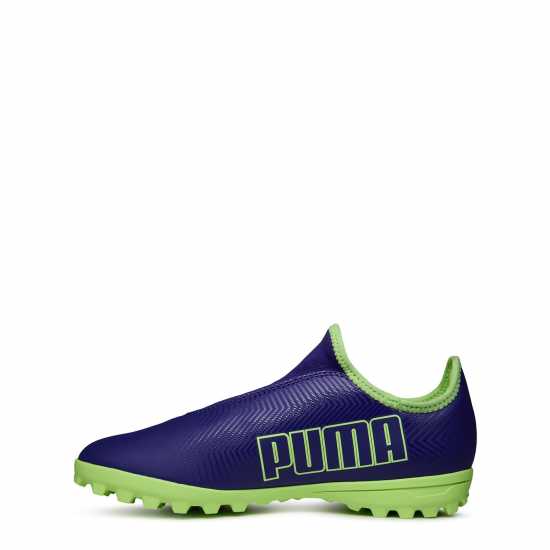 Puma Finesse Astro Turf Football Boots Childrens Purple/Green Футболни стоножки