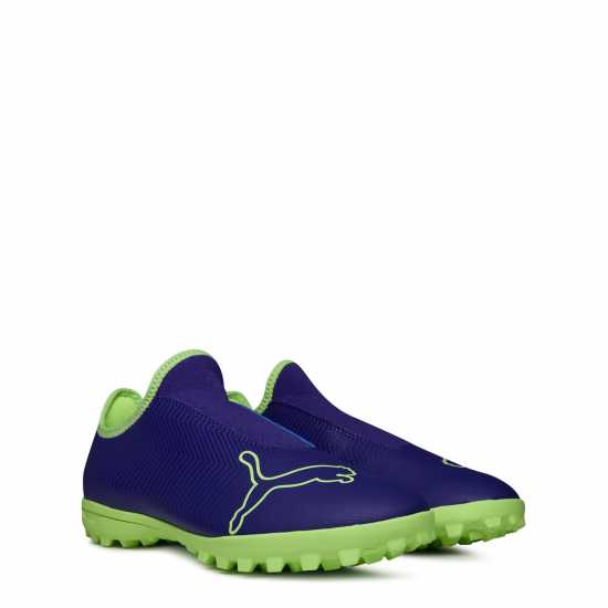 Puma Finesse Astro Turf Football Boots Childrens Purple/Green Футболни стоножки