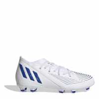 Adidas Predator .3 Childrens Fg Football Boots White/Blue Футболни стоножки