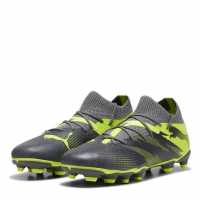 Puma Future 7 Match Rush Junior Firm Ground Football Boots Сиво/Лайм Детски футболни бутонки