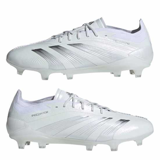 Adidas Predator Elite Fg Firm Ground Football Boots Boys Бяло/Сребърно 