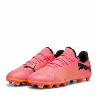 Puma Future 7 Play Junior Firm Ground Football Boots Оранжево/Черно Детски футболни бутонки