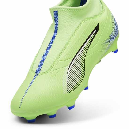 Puma Ultra Match+ Laceless Junior Firm Ground Football Boots Зелено/Бяло/Синьо Детски футболни бутонки