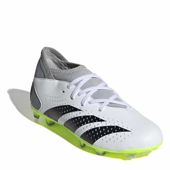 Adidas Predator Edge.3 Junior Firm Ground Football Boots Wht/Blk/Lemon Детски футболни бутонки