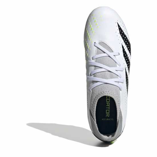 Adidas Predator Edge.3 Junior Firm Ground Football Boots Wht/Blk/Lemon Детски футболни бутонки