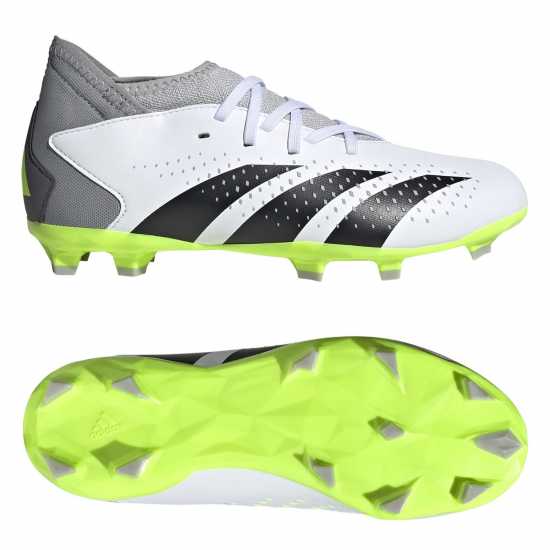 Adidas Predator Edge.3 Junior Firm Ground Football Boots Wht/Blk/Lemon Детски футболни бутонки