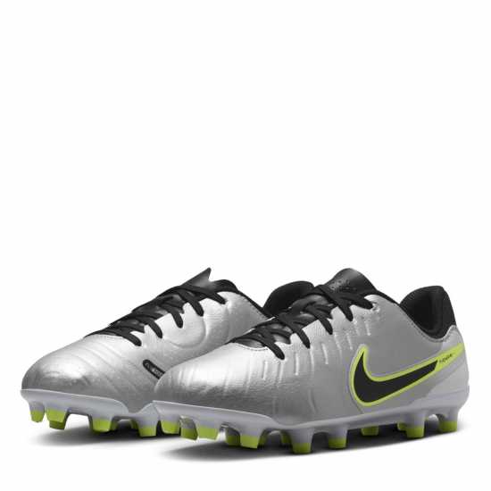 Nike Tiempo Legend 10 Academy Junior Firm Ground Football Boots Сребро/Волт 