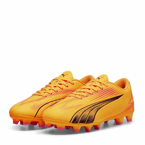 Puma Ultra Play Junior Firm Ground Football Boots Оранжево/Черно Детски футболни бутонки