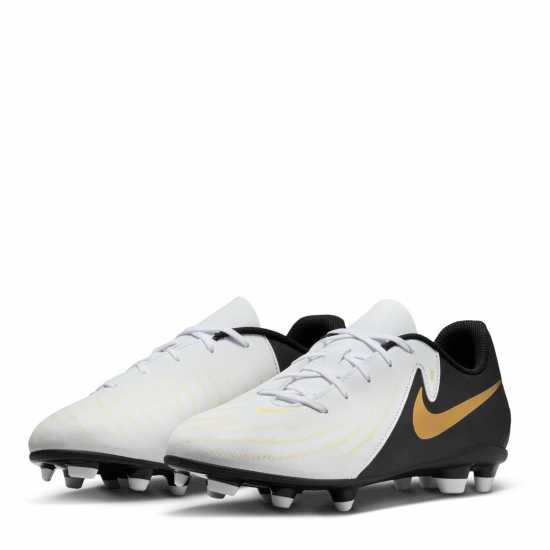 Nike Phantom Gx Ii Club Junior Firm Ground Football Boots Бяло/Черно/Злато Детски футболни бутонки