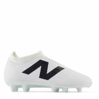 Детски Футболни Бутонки New Balance Tekela V4+ Magique Firm Ground Junior Football Boots Бяло/Черно Детски футболни бутонки