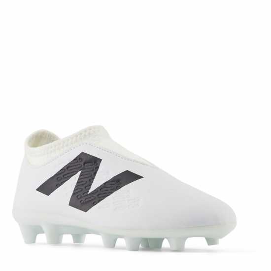 Детски Футболни Бутонки New Balance Tekela V4+ Magique Firm Ground Junior Football Boots Бяло/Черно Детски футболни бутонки