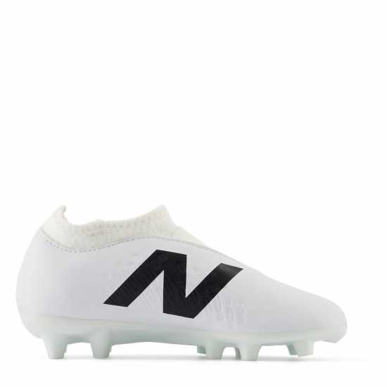 Детски Футболни Бутонки New Balance Tekela V4+ Magique Firm Ground Junior Football Boots Бяло/Черно Детски футболни бутонки