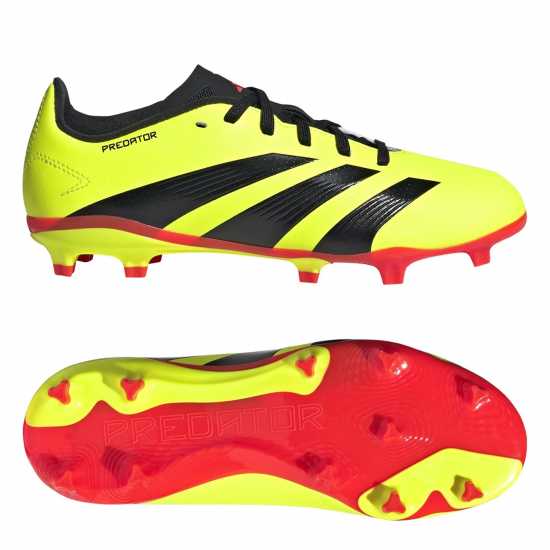 Adidas Predator 24 League Junior Firm Ground Boots Жълто/Черно/Червено Детски футболни бутонки