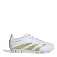 Adidas Predator 24 Club Junior Flexible Ground Football Boots Бяло/Златно/Бяло 