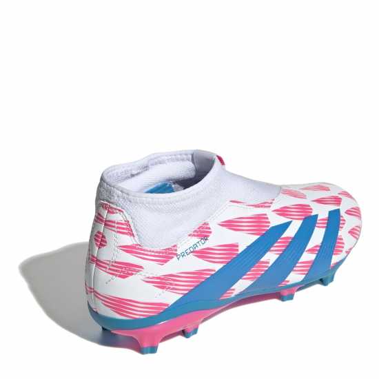 Adidas Predator 24 League Laceless Junior Firm Ground Football Boots Бяло/Розово Детски футболни бутонки