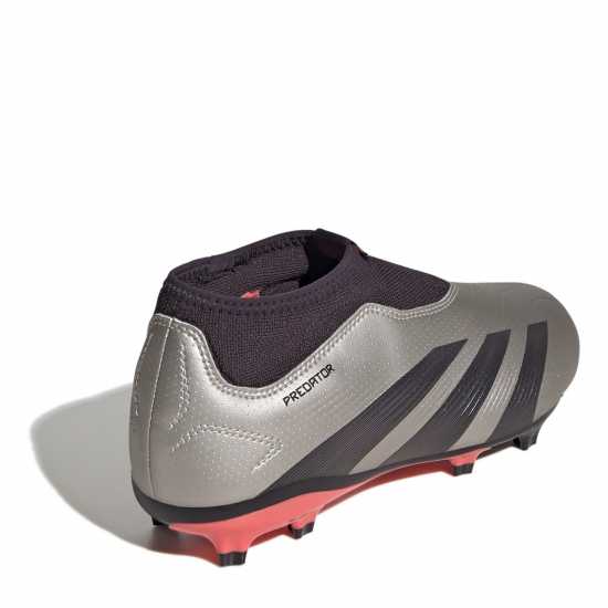 Adidas Predator 24 League Laceless Junior Firm Ground Football Boots Сребро/Черно 