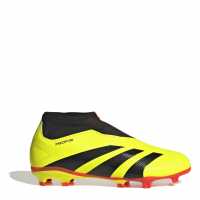 Adidas Predator 24 League Laceless Junior Firm Ground Football Boots Yellow/Blk/Red Детски футболни бутонки