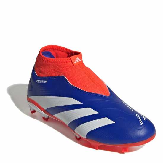 Adidas Predator 24 League Laceless Junior Firm Ground Football Boots Blue/Wht/Red Детски футболни бутонки