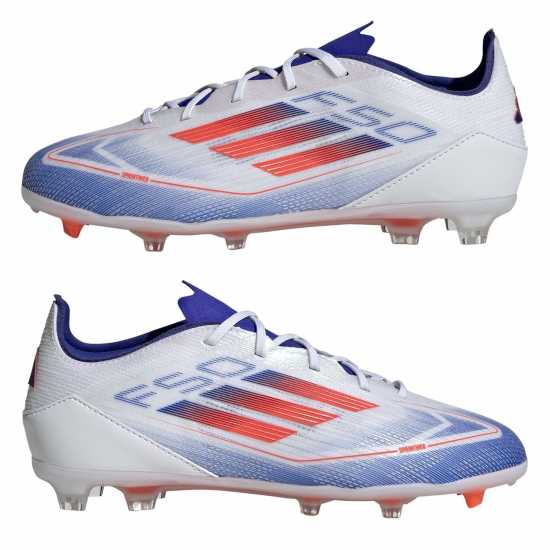 Adidas F50 Pro Juniors Firm Ground Football Boots Бяло/Червено/Синьо Детски футболни бутонки