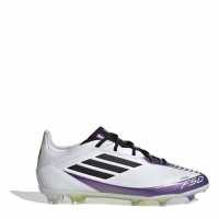 Adidas F50 Pro Juniors Firm Ground Football Boots Бяло/Лилаво 