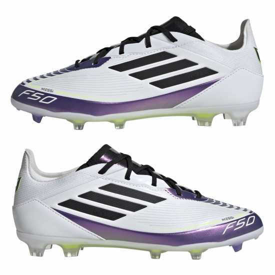 Adidas F50 Pro Juniors Firm Ground Football Boots Бяло/Лилаво 