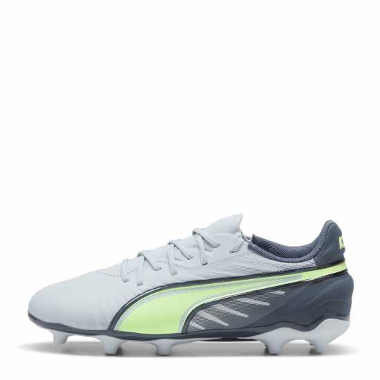 Puma King Match Junior Firm Ground Football Boots Grey/Yellow 