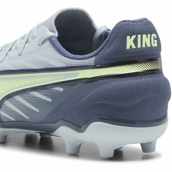 Puma King Match Junior Firm Ground Football Boots Grey/Yellow 