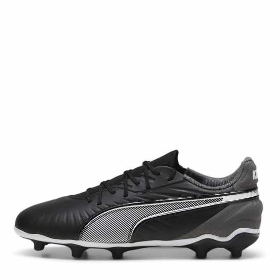 Puma King Match Junior Firm Ground Football Boots Черно/Бяло Детски футболни бутонки