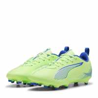 Puma Ultra Play Junior Firm Ground Football Boots Зелено/Бяло/Синьо 